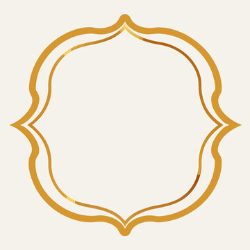 Elegant golden decorative frame with ornate swirls