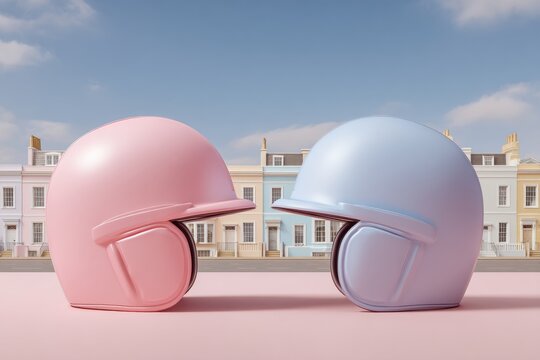 Modern Professional Cricket Helmet Rivalry with Abstract Stadium Backdrop Premium Sports Competition Content for Social Media Marketing Campaigns