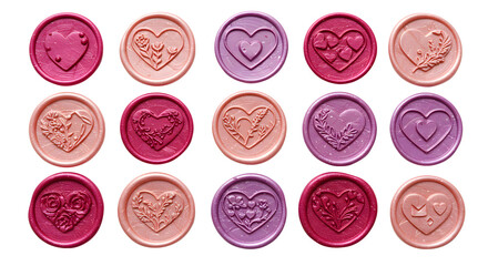Pink and purple wax seal designs