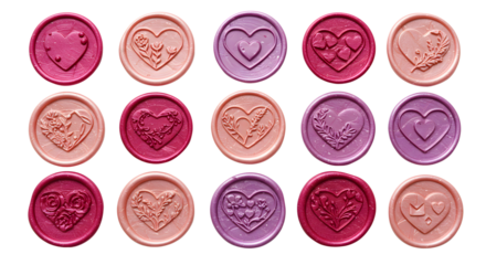 Pink and purple wax seal designs