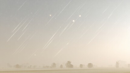 Premium Meteor Shower Sky with Multiple Bright Trails Over Field Authentic Spring Science and Nature Content for Millennial Marketing and Social Media Campaigns