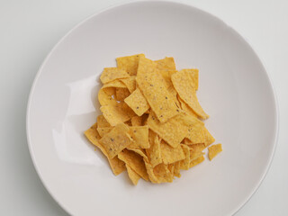 Tortilla chips on white background