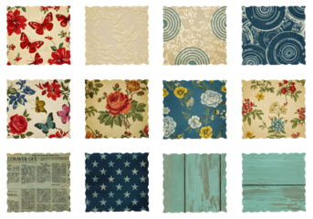 Decorative patterned paper squares