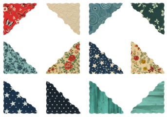 Decorative patterned paper corner set