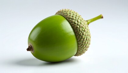 Green Acorn with Closeup Studio Shot.