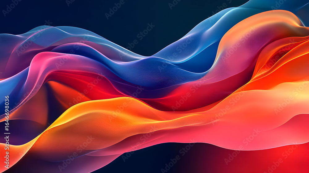Poster abstract colorful flowing background design with vibrant and dynamic waves