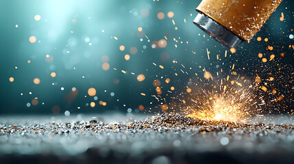 Spark ignition action industrial workshop macro photography dynamic environment close-up view creativity in motion