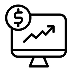Dynamic visual representation of financial market growth and investment returns on a digital screen, symbolizing online business success and increasing profits through data analysis.