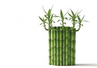 Lucky bamboo arrangement in a bamboo vase