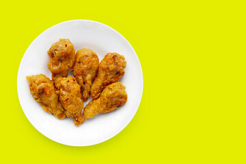 Fried chicken on white plate