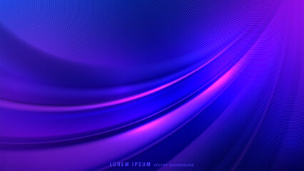 Smooth abstract background with flowing curves and soft gradients in purple and blue, featuring pattern of tiny concentric lines