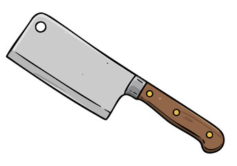 A stylized illustration of a meat prep tool. Clean, graphic design with a teal background. Perfect for culinary or food-related projects.