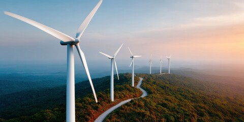 Modern High-Quality Wind Turbines for Renewable Energy Premium Sustainable Power Content for Corporate Marketing and Social Media Campaigns