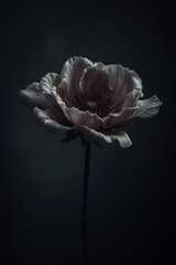 Dark Floral Elegance Moody Black Flower on Dramatic Background