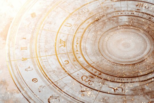 Premium Astrological Zodiac Wheel with Cosmic Symbols for Modern Millennial Horoscope Marketing and Social Media Campaigns Inspiring Cosmic Insight