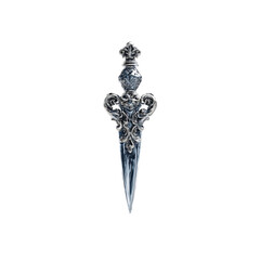 Ornate Silver Dagger,  Elegant Design, 3D Render