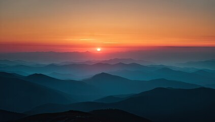 Fototapeta premium Majestic mountain range at sunrise