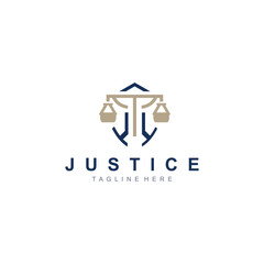 Justice logo design simple lawyer minimalist legal symbol illustration template