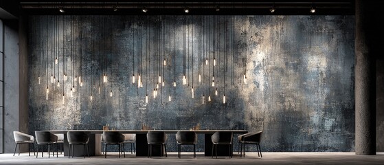 INDUSTRIELL GESTALTETES ATELIER MIT GROSSFLÄCHIGER WANDGESTALTUNG