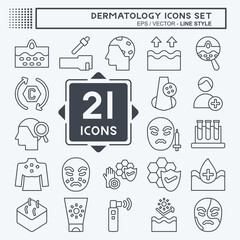 Icon Set Dermatology. related to Healty symbol. line style. design editable