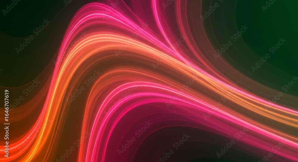 Canvas Prints an abstract background featuring a swirling wave of glowing, colorful light with scattered particles