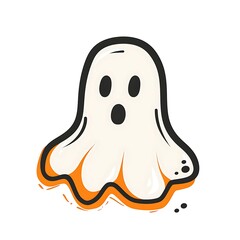 Cute Halloween Ghost Vector Illustration