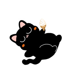 black cat enjoy life cartoon