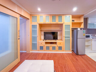Interior of a fully furnished and decorated 1 bedroom condo in BKK Bangkok Thailand 