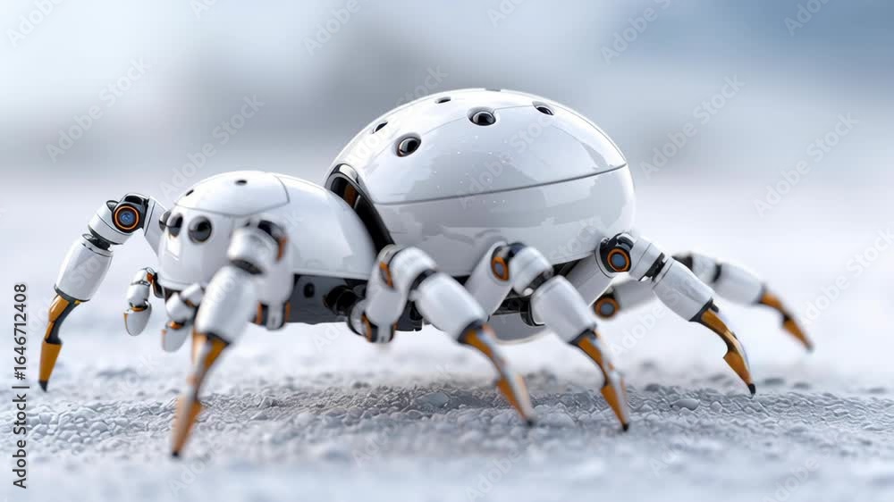 Aufkleber futuristic robotic spider showcases innovation in design and movement with advanced technology and a
