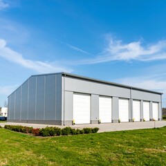 Obraz premium Modern industrial warehouse exterior