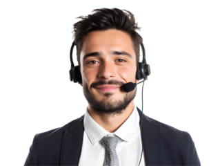 Young Hispanic marketing professional white background