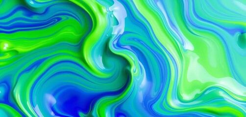 Fototapeta premium Swirled green, blue & purple cream texture Hyaluronic acid moisturizer Anti-aging skincare product, hyaluronic acid, beauty background