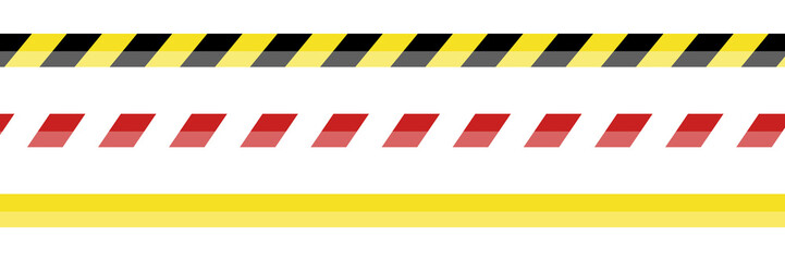 Caution set striped tape isolated on transparent background.