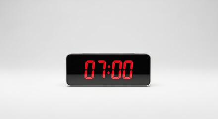 Digital Alarm Clock Displaying Seven O'Clock