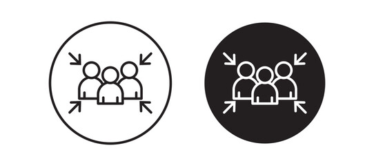 Assembly point icon concept outline symbol .evacuation assembly point sign. Assembly point icon. Safety Signs. Evacuation Plan
