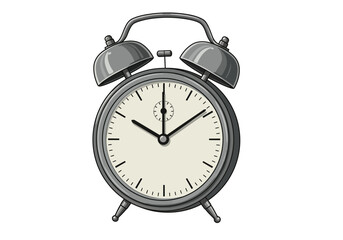 Classic Gray Alarm Clock with Bells