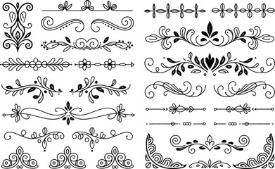 Elegant Black and White Decorative Design Elements