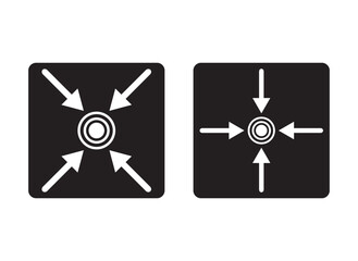 Obraz premium Assembly point icon concept outline symbol .evacuation assembly point sign. Assembly point icon. Safety Signs. Evacuation Plan 