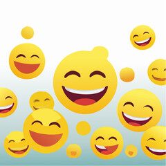 Fototapeta premium Fun tumbling laughing emojis for posts, stories, and playful reactions