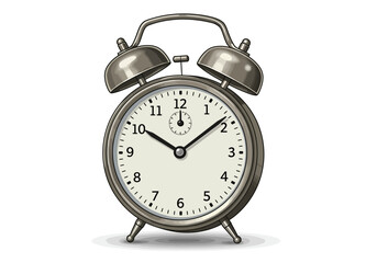 Classic Silver Alarm Clock with Bells and Stand