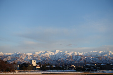 夕刻の北アルプス