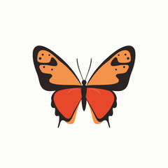 Stylized Monarch Butterfly with Orange and Red Wings and Black Border