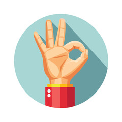 OK Hand Gesture: Business Success Icon