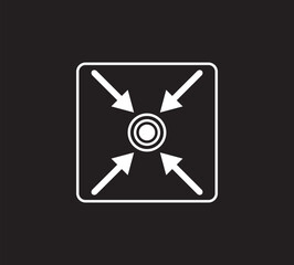 Assembly point icon concept outline symbol .evacuation assembly point sign. Assembly point icon. Safety Signs. Evacuation Plan
