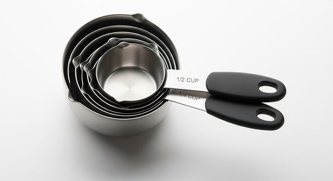 Stainless Steel Measuring Cups with Black Handles