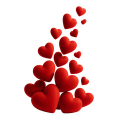 A stream of floating red hearts for love