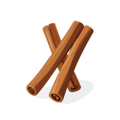 Three cinnamon sticks arranged in a cross showcasing their textured surface and curled ends