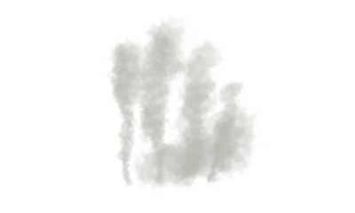 Soft gray smoke cloud isolated on white background. Realistic misty vapor texture for design, overlay, or atmospheric effect. Perfect for fog, haze, and weather illustration projects.