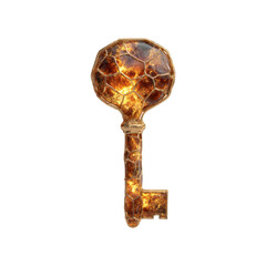 Fiery Key to Success Abstract 3D Render of a Burning Key