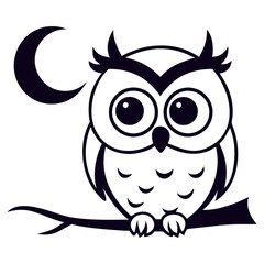 Silhouette Moonlit Owl 